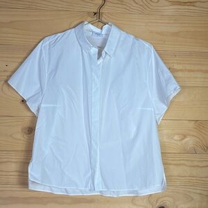 Akris Punto white ruffle back blouse size 14